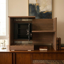 Gizli Bölmeli Kitaplık Ceviz– NFC & Anahtarlı Para Kasası | Kasatürk