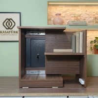 Gizli Bölmeli Kitaplık Ceviz– NFC & Anahtarlı Para Kasası | Kasatürk