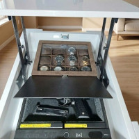 Gizli Bölmeli Masa Beyaz– NFC & Parmak İzli Silah Kasası | Kasatürk