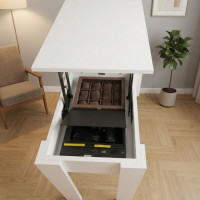 Gizli Bölmeli Masa Beyaz– NFC & Parmak İzli Silah Kasası | Kasatürk