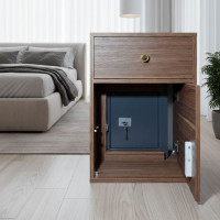 Gizli Bölmeli Komodin Ceviz– NFC & Anahtarlı Para Kasası | Kasatürk