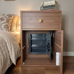 Gizli Bölmeli Komodin Ceviz– NFC & Anahtarlı Para Kasası | Kasatürk