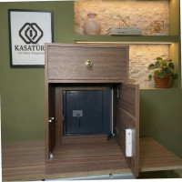 Gizli Bölmeli Komodin Ceviz– NFC & Anahtarlı Para Kasası | Kasatürk