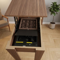 Gizli Bölmeli Masa Ceviz– NFC & Parmak İzli Silah Kasası | Kasatürk