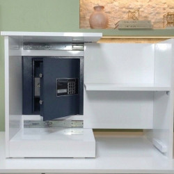 Gizli Bölmeli Kitaplık Beyaz – NFC & Şifreli Para Kasası | Kasatürk