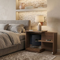 Gizli Bölmeli Kitaplık Ceviz– NFC & Şifreli Para Kasası | Kasatürk