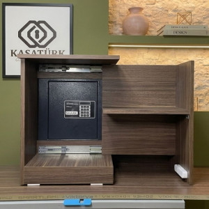 Gizli Bölmeli Kitaplık Ceviz– NFC & Şifreli Para Kasası | Kasatürk